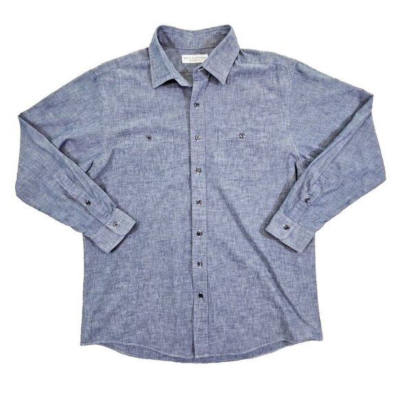 Ratio Clothing Button Up Shirt Men's XL Light Blue Long Sleeve Made In USA - Picture 1 of 15